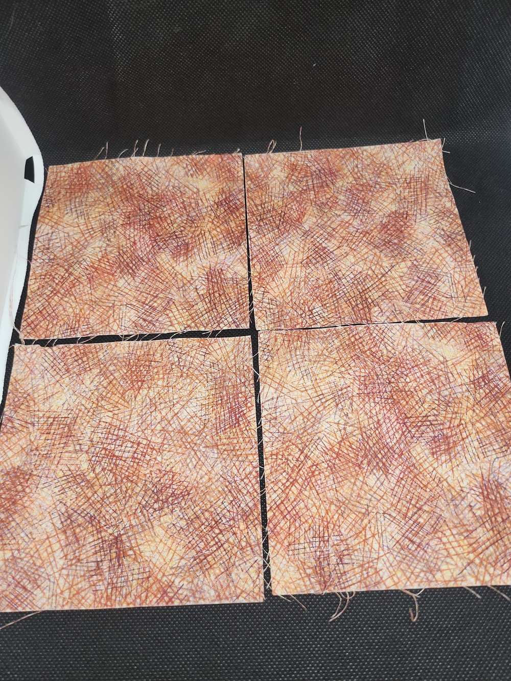 Classic Tan & Rust Textured 4.75 Inch 4 Pcs Fabric Squares Precut